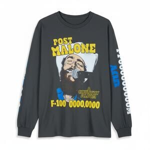 Post Malone LS Promo Shirt Country Album VIP Concert Tour Rock Rap Promo M NWOT